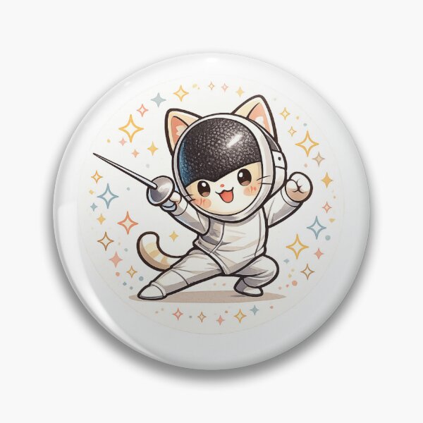 Item preview, Kawaii Cat Fencer designed and sold by ChillCharmStudio.