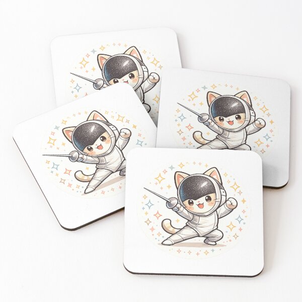 Item preview, Kawaii Cat Fencer designed and sold by ChillCharmStudio.