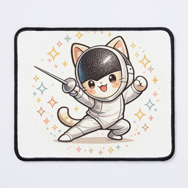 Item preview, Kawaii Cat Fencer designed and sold by ChillCharmStudio.