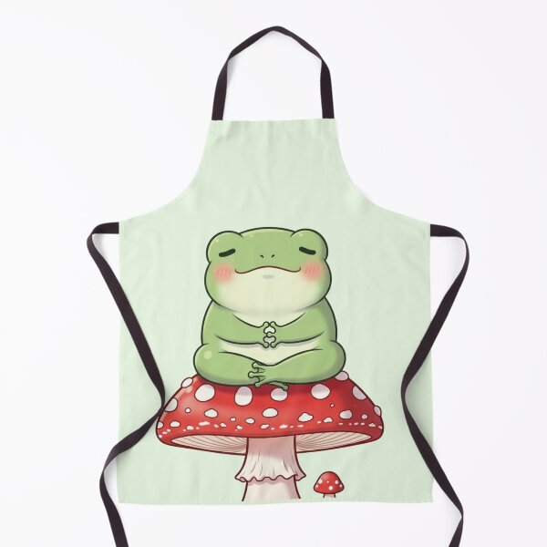 Item preview, Kawaii Meditating Frog on Mushroom – Cute Cottagecore Aesthetic designed and sold by soletstudio.