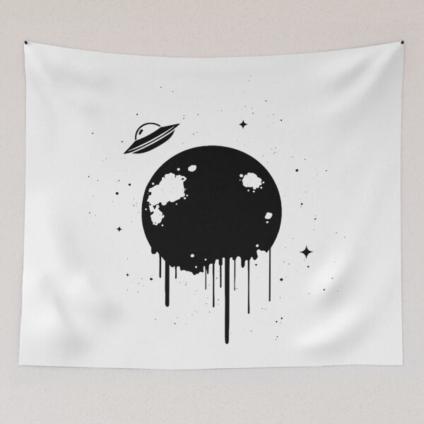 Item preview, UFO saucer orbiting the moon designed and sold by raito-seven.