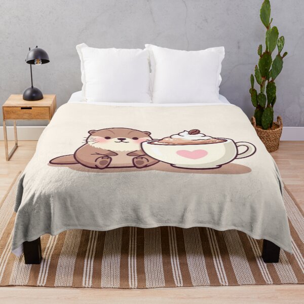 Item preview, Kawaii Otter with Coffee – Cozy Cute Aesthetic designed and sold by soletstudio.