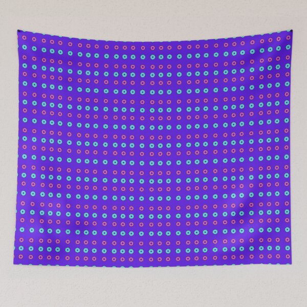 Item preview, Turquoise and Pink alternating Cogs on Violet background pattern designed and sold by fev-rocks.
