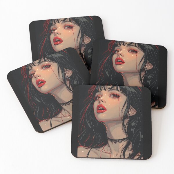 Item preview, Crying Blood Vampire Girl - Dark Anime Aesthetic designed and sold by QNTR CULT.