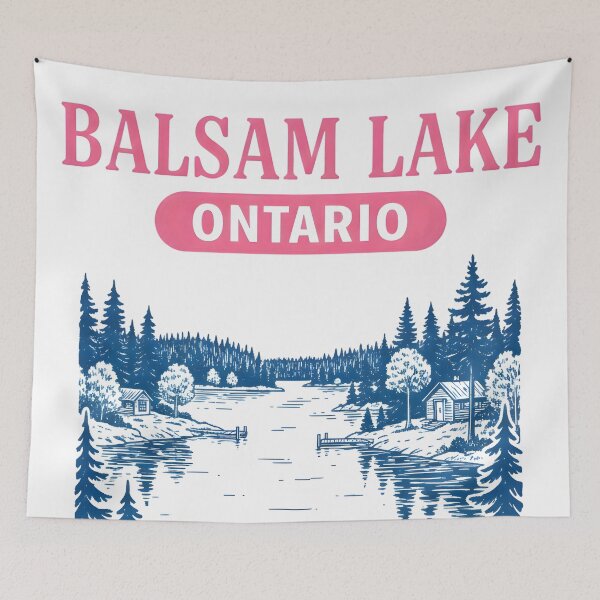 Item preview, Balsam Lake Ontario Canada Pastel Landscape Cottage Camping designed and sold by HowToCanadian.