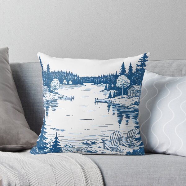 Item preview, Balsam Lake Ontario Canada Pastel Landscape Cottage Camping designed and sold by HowToCanadian.