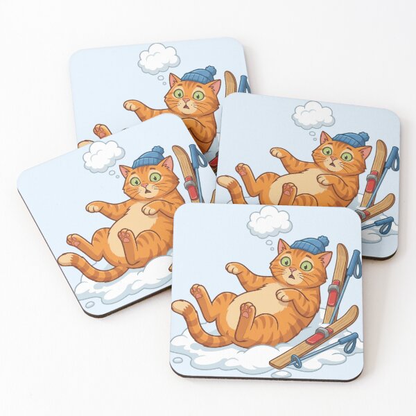 Item preview, Funny Skiing Fail Orange Cat - Clumsy Winter Mood designed and sold by HappySproutArt.