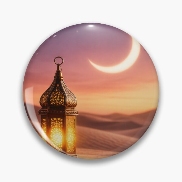 Item preview, Ramadan Crescent Moon Lantern – Islamic Desert Night Art designed and sold by ArtByKapil.