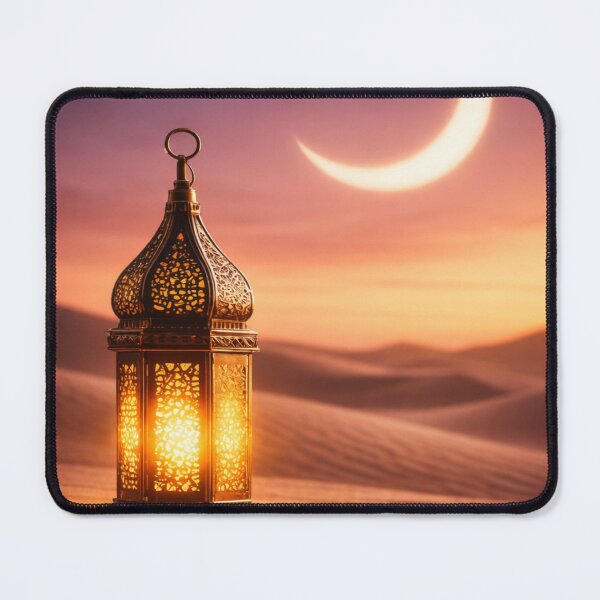 Item preview, Ramadan Crescent Moon Lantern – Islamic Desert Night Art designed and sold by ArtByKapil.