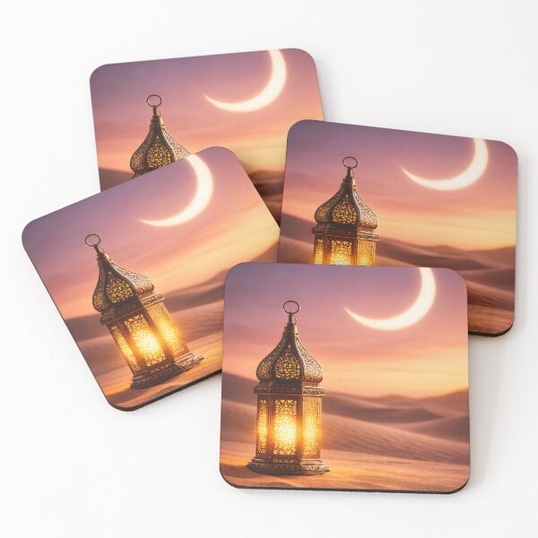 Item preview, Ramadan Crescent Moon Lantern – Islamic Desert Night Art designed and sold by ArtByKapil.