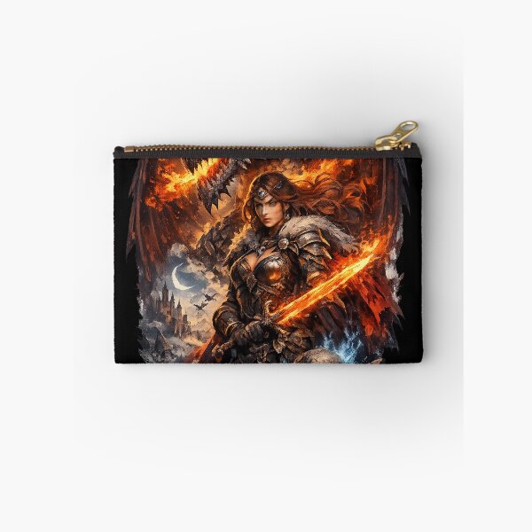Item preview, Dragonfire Valkyrie - Warrior of the Ashen Realm Fantasy Art designed and sold by Nesaith.