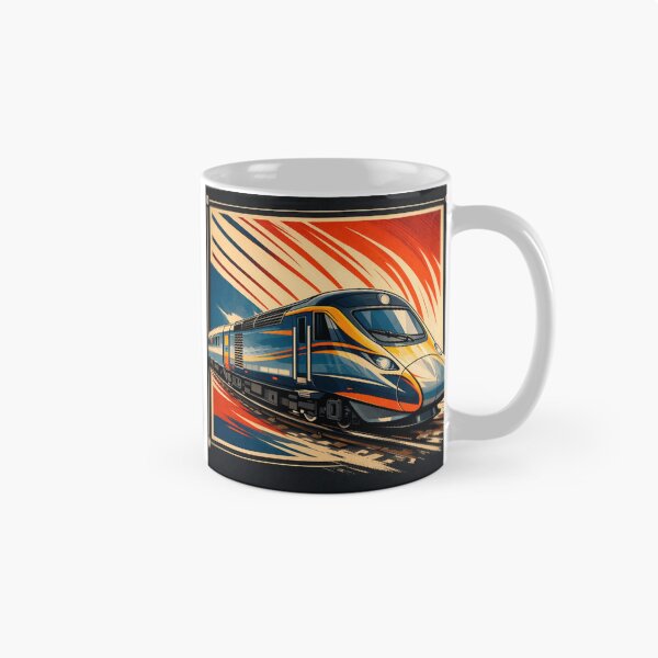 Item preview, Modern High Speed Train Illustration – Retro Railway Graphic Art designed and sold by kozimster00.