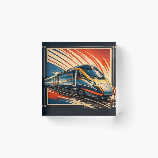 Item preview, Modern High Speed Train Illustration – Retro Railway Graphic Art designed and sold by kozimster00.