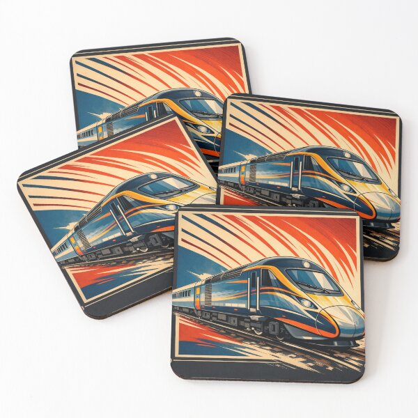 Item preview, Modern High Speed Train Illustration – Retro Railway Graphic Art designed and sold by kozimster00.