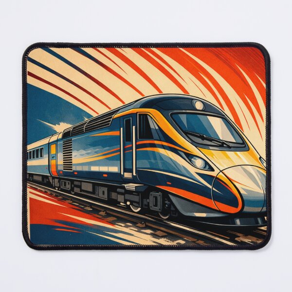 Item preview, Modern High Speed Train Illustration – Retro Railway Graphic Art designed and sold by kozimster00.