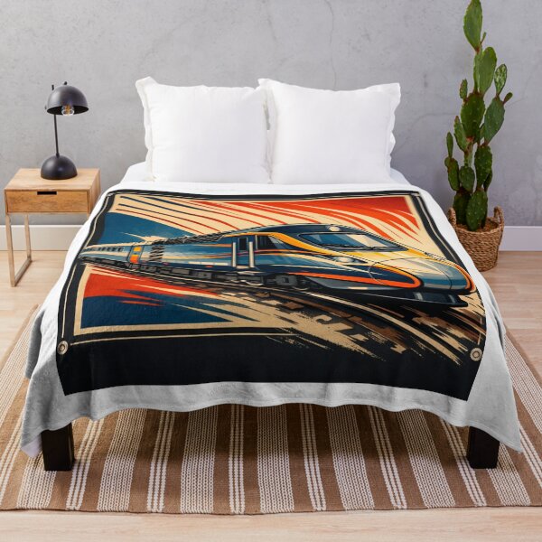 Item preview, Modern High Speed Train Illustration – Retro Railway Graphic Art designed and sold by kozimster00.