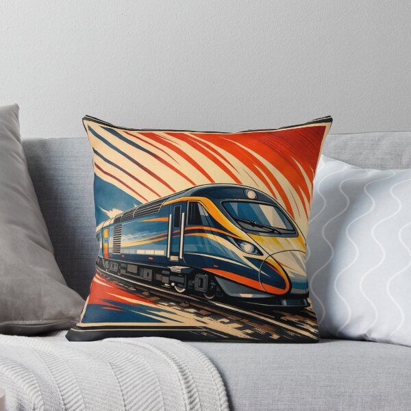 Item preview, Modern High Speed Train Illustration – Retro Railway Graphic Art designed and sold by kozimster00.
