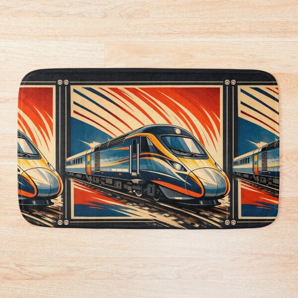Item preview, Modern High Speed Train Illustration – Retro Railway Graphic Art designed and sold by kozimster00.