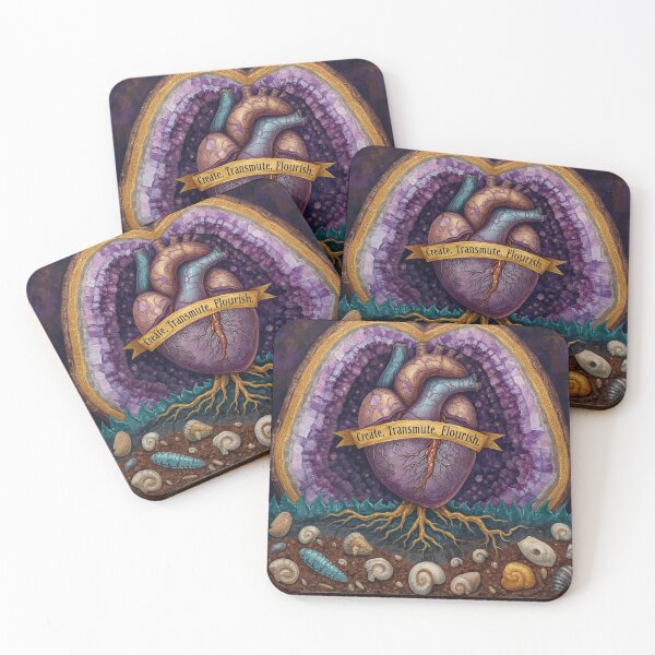 Item preview, Amethyst Heart Transmutation Art designed and sold by Nela Creative Lab.