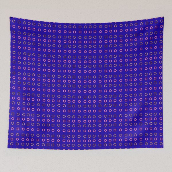 Item preview, Pink and Orange alternating Cogs on Dark Blue background pattern designed and sold by fev-rocks.