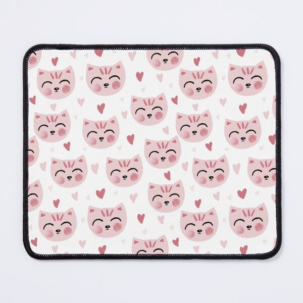Item preview, Cute Pink Kittens and Hearts Seamless Kawaii Pattern designed and sold by SolutionsArt.