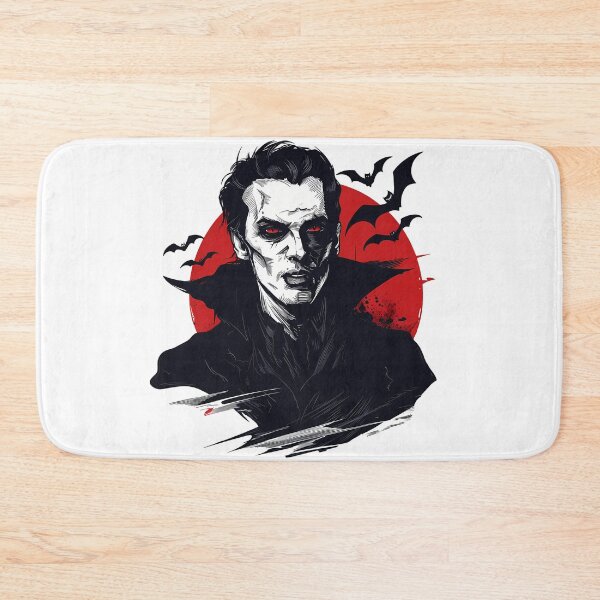 Item preview, Dracula Red Moon Horror Portrait - Gothic Vampire Classic Art Print designed and sold by DesignArtist.ia.