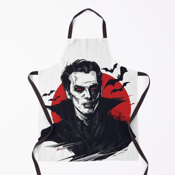 Item preview, Dracula Red Moon Horror Portrait - Gothic Vampire Classic Art Print designed and sold by DesignArtist.ia.