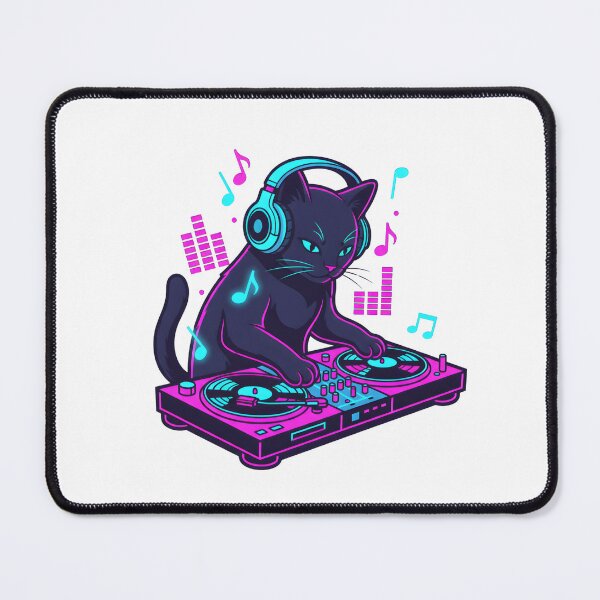 Item preview, Cool DJ Cat Scratching Vinyl Records designed and sold by Kvarny.
