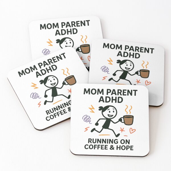 Item preview, Mom Parent ADHD – Running on Coffee & Hope Funny Parenting Design designed and sold by MomParentADHD.