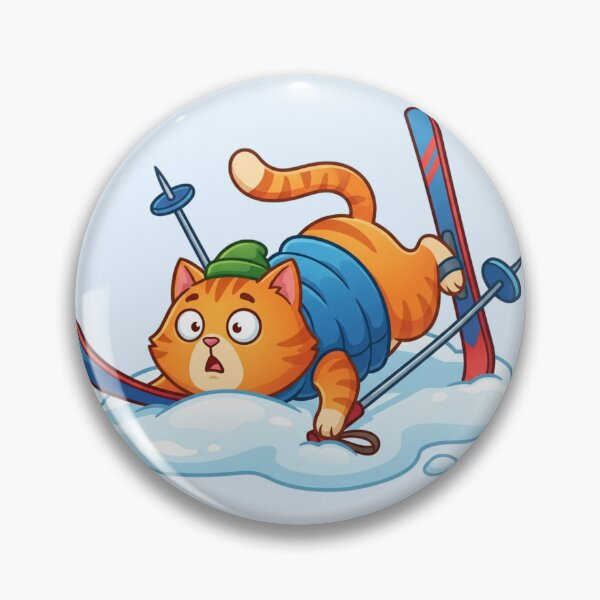 Item preview, Funny Skiing Fail Orange Cat - Clumsy Winter Mood designed and sold by HappySproutArt.
