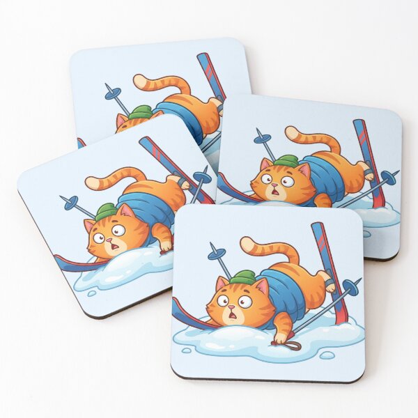 Item preview, Funny Skiing Fail Orange Cat - Clumsy Winter Mood designed and sold by HappySproutArt.
