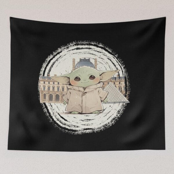Item preview, BABY YODA AT THE LOUVRE MUSEUM designed and sold by LIS AND MELIVERSO.