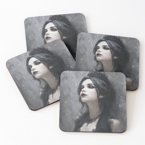 Item preview, Dark Gothic Queen Portrait - Black Crown Oil Painting designed and sold by QNTR CULT.