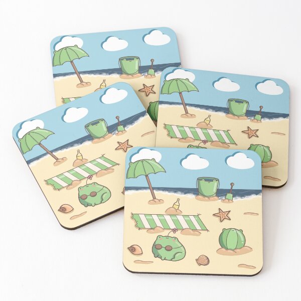 Item preview, Cute and Silly Frogs at the Beach designed and sold by ShyHomebodyClub.