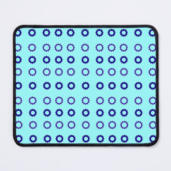 Item preview, Dark Blue and Violet alternating Cogs on Cyan background pattern designed and sold by fev-rocks.