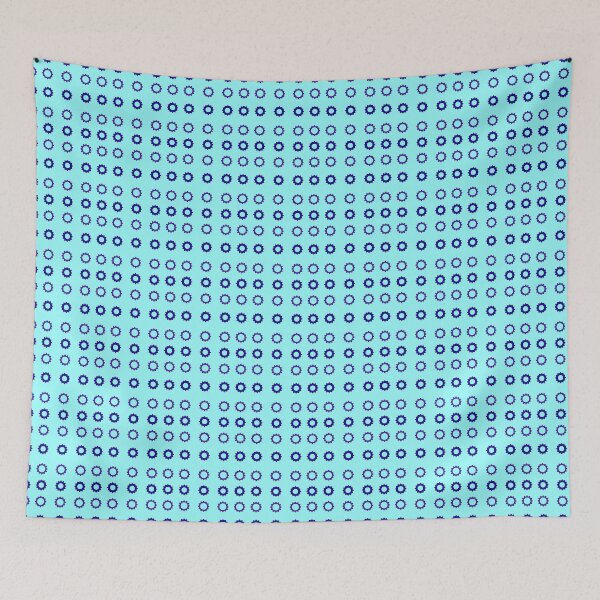 Item preview, Dark Blue and Violet alternating Cogs on Cyan background pattern designed and sold by fev-rocks.