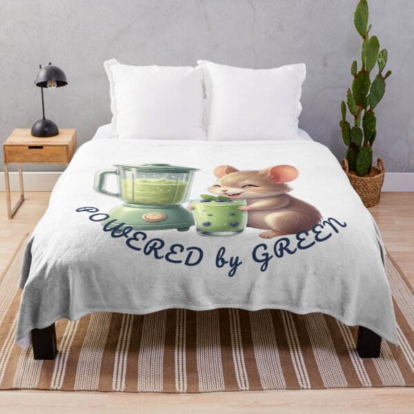 Item preview, Powered by Green - Cute Smoothie Mouse T-shirt, Sticker - Healthy Lifestyle Kawaii Art designed and sold by EnlightArt.