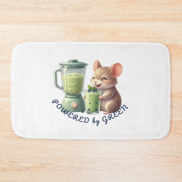 Item preview, Powered by Green  - Cute Smoothie Mouse T-shirt, Sticker - Healthy Lifestyle Kawaii Art designed and sold by EnlightArt.