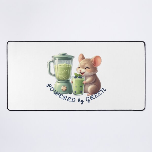 Item preview, Powered by Green  - Cute Smoothie Mouse T-shirt, Sticker - Healthy Lifestyle Kawaii Art designed and sold by EnlightArt.