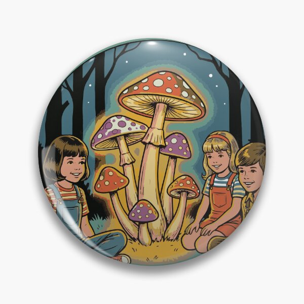 Item preview, Retro 70s Mushroom Foraging Kids – Choose Your Own Reality – Dark Humor Vintage Illustration designed and sold by Identity Club Co.