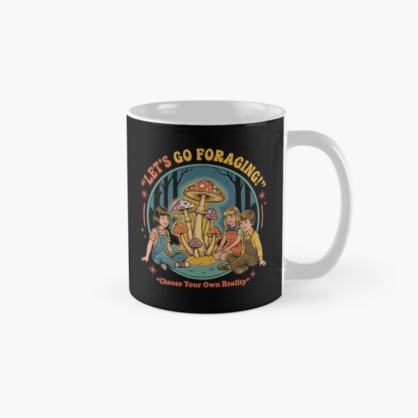 Item preview, Retro 70s Mushroom Foraging Kids – Choose Your Own Reality – Dark Humor Vintage Illustration designed and sold by Identity Club Co.