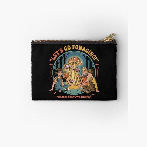 Item preview, Retro 70s Mushroom Foraging Kids – Choose Your Own Reality – Dark Humor Vintage Illustration designed and sold by Identity Club Co.