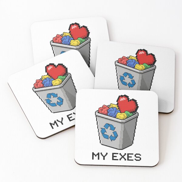 Item preview, My Exes Recycling Bin Funny Pixel Art Heart designed and sold by DigitalAnnaBanana.