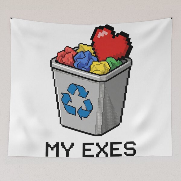 Item preview, My Exes Recycling Bin Funny Pixel Art Heart designed and sold by DigitalAnnaBanana.