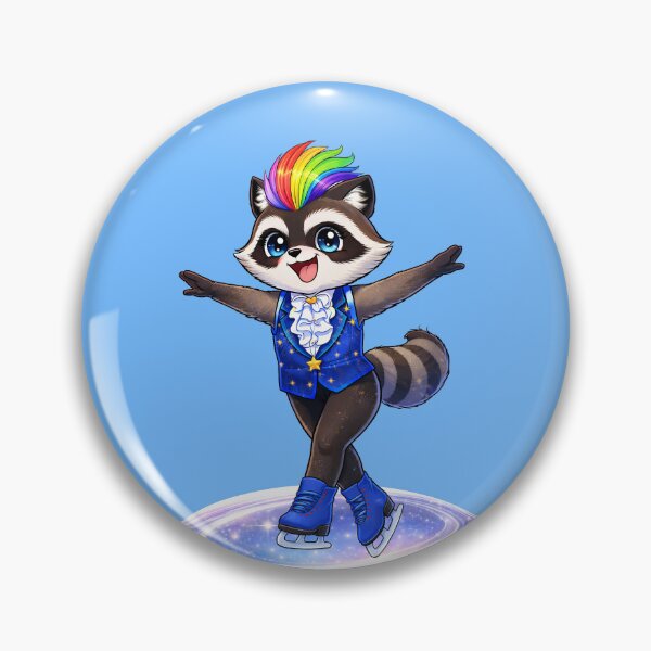 Item preview, RoCoco Racoon Figure Skating Kawaii 4 designed and sold by Wondergirl Wanderings.