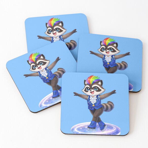 Item preview, RoCoco Racoon Figure Skating Kawaii 4 designed and sold by Wondergirl Wanderings.