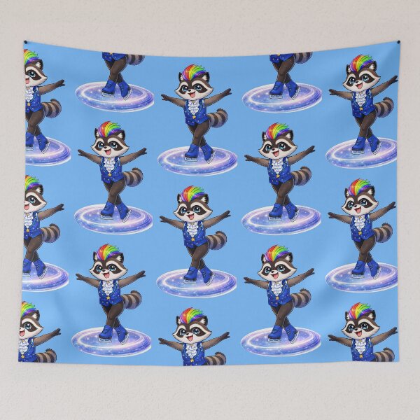 Item preview, RoCoco Racoon Figure Skating Kawaii 4 designed and sold by Wondergirl Wanderings.