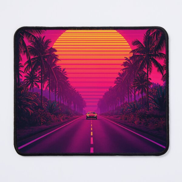 Item preview, Palm Highway Synthwave Sunset Testarossa Tropical Retrowave Art designed and sold by Kynura.