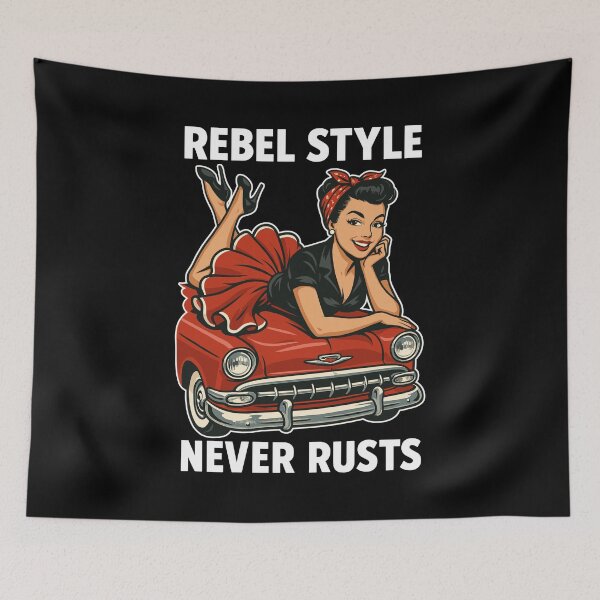 Item preview, Rockabilly Pin-Up: Rebel Style Never Rusts Retro designed and sold by Pineapple-Tree.