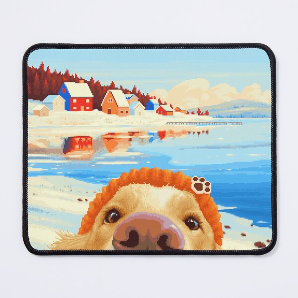 Item preview, Boop! - Golden Retriever Winter Selfie (Pixel Art). designed and sold by bitwoofstudio.